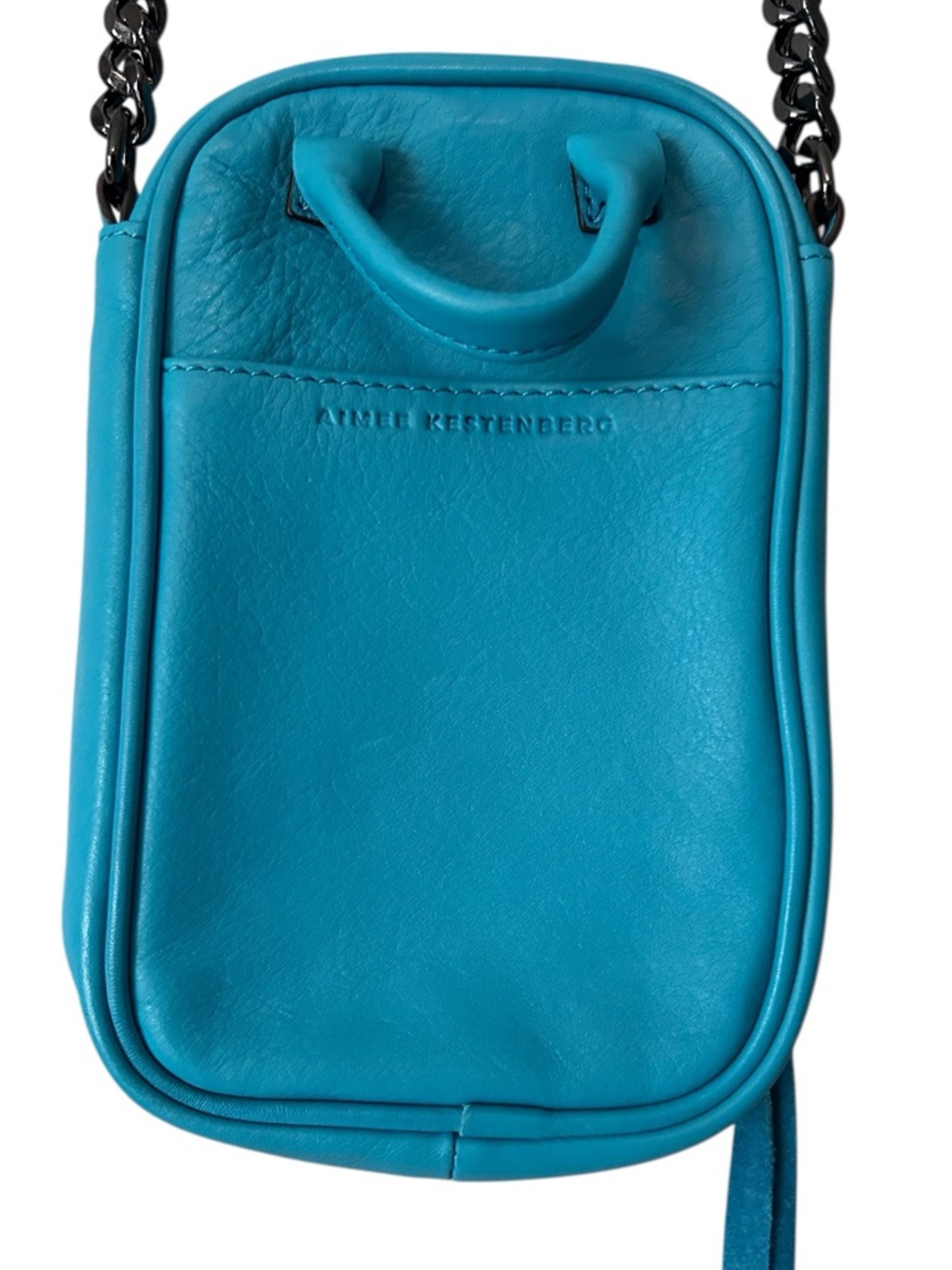 Aimee Kestenberg Blue Crossbody Bag Gunmetal Gray Strap